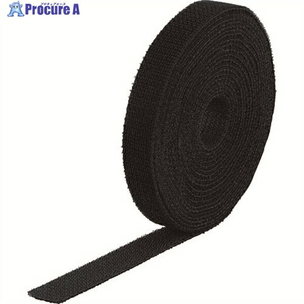 TRUSCO マジックバンド[[R下]]結束テープ 両面 幅20mmX長さ5m黒 MKT-2050-BK 1巻 ▼361-9681