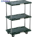 TRUSCO 樹脂製台車 ルートバン 3段式 400X600 4輪自在ストッパー付 緑 MPB-603JS-GN 1台 ▼780-3656