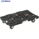 TRUSCO 樹脂製平台車 ルートバンメッシュタイプ 615X415 自在側ストッパー付 黒 MPK-600S-BK 1台 ▼361-9958