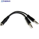 StarTech オーディオケーブル/2x 3極 - 4極変換/13cm/オス・メス/ブラック MUYHSFMM 1袋 ▼497-5390