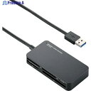 ELECOM USB3.0対応メモリリーダライタ スリムコネクタ ブラック MR3-A006BK 1個 ▼828-2890