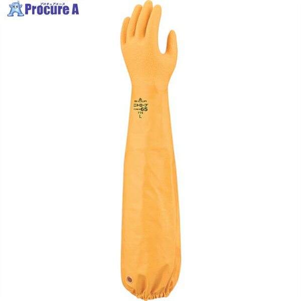 SHOWA 腕カバー付手袋 No774ニトローブTYPE-R65 イエロー Mサイズ NO774YE-M 1双 ▼160-7407