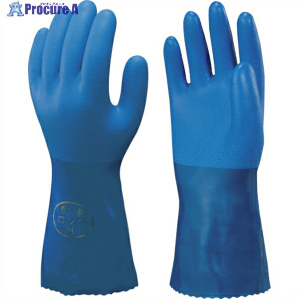 SHOWA 塩化ビニール手袋 No660耐油ロングビニローブ ブルー Lサイズ NO660-L 1双 ▼298-0461