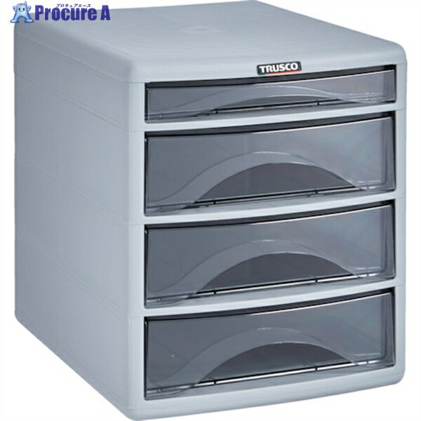 TRUSCO プラスチックレターケース A4浅型1段、深型3段 PA4-SW4 1台 ▼000-0663