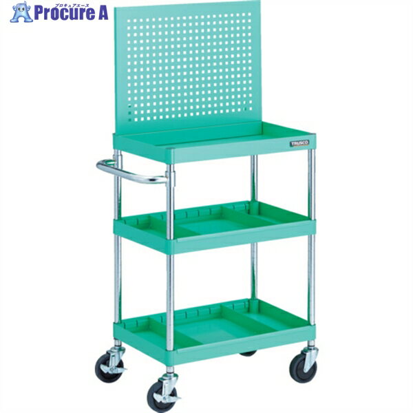 TRUSCO ツールワゴン フェニックスワゴン 省音 600X400 仕切2段付 上部パンチングパネル仕様 ヤンググリーン PEW-P963S2-YG 1台 ▼116-3436
