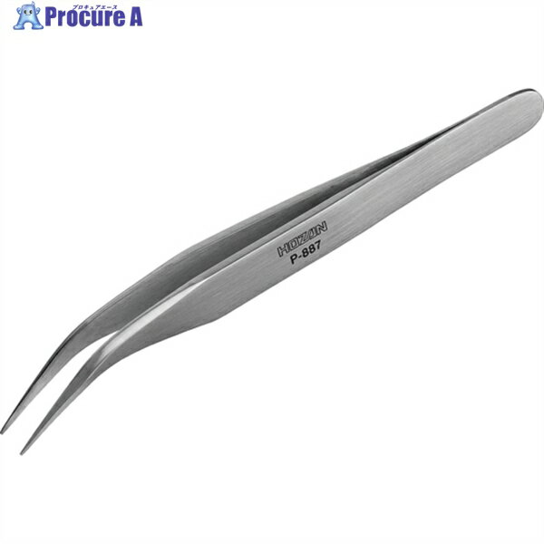HOZAN 先曲がりピンセット 130mm P-887 1本 ▼120-5196