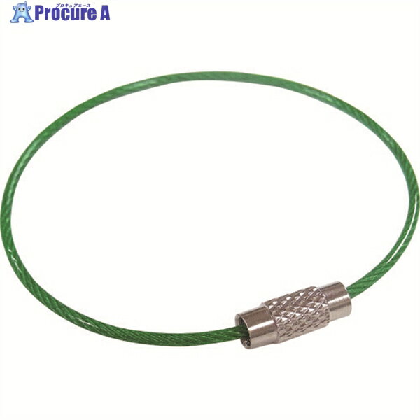 ニッサチェイン ビニコートキーワイヤー 緑 160mm 1PK=1個入り P-1752 1個 ▼224-2047