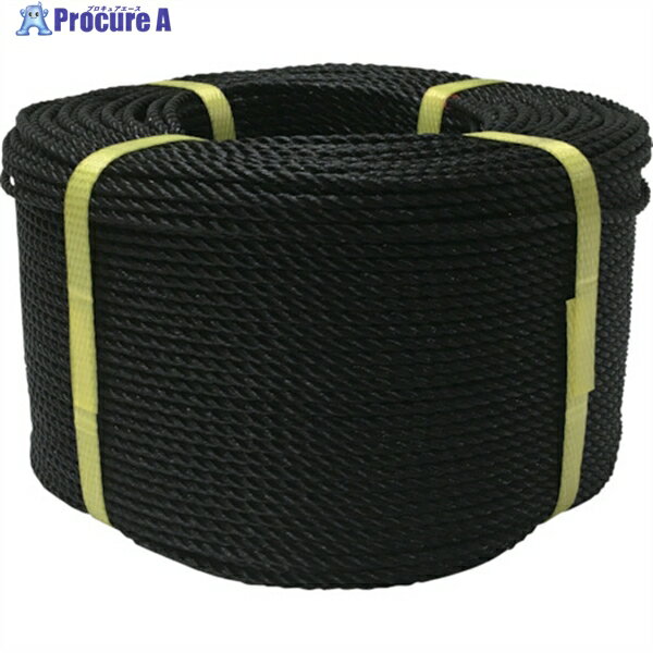 ユタカメイク ロープ PEロープ巻物 3φ×200m ブラック PE-74 (3X200M) 1巻 ▼367-6391