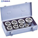 TONE インパクト用ソケットセット(メタルトレーケース仕様) 8pcs 差込角19.0mm NV608S 1S ▼387-6802 ●YA513