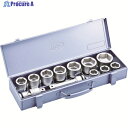 TONE インパクト用ソケットセット(メタルトレー付) 12pcs 差込角19.0mm NV6102 1S ▼387-6811 ●YA513
