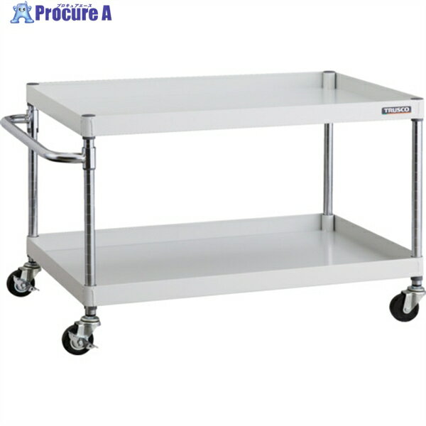 TRUSCO ツールワゴン フェニックスワゴン 900X600 2段 Φ75ゴム車輪 ホワイト PEW-692-G75-W 1台 ▼488-2..