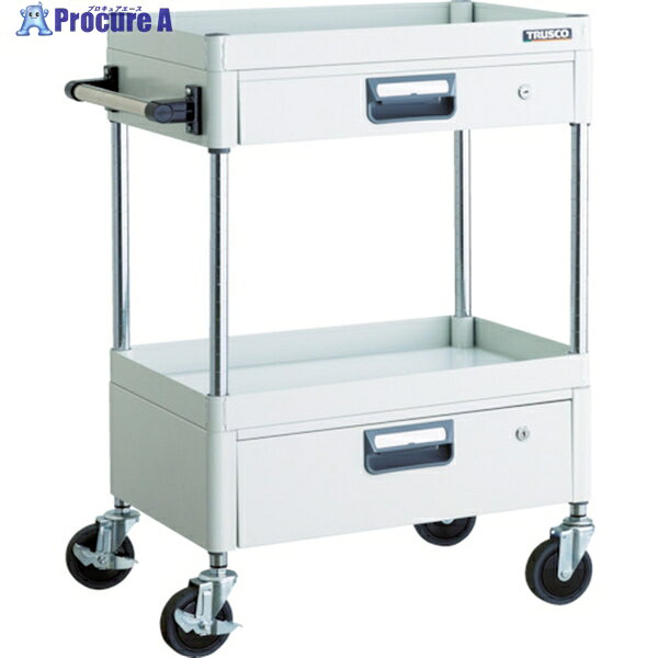 TRUSCO ツールワゴン フェニックスワゴン 省音 600X400XH880 引出付 ホワイト PEW-962VZ-W 1台 ▼488-4108