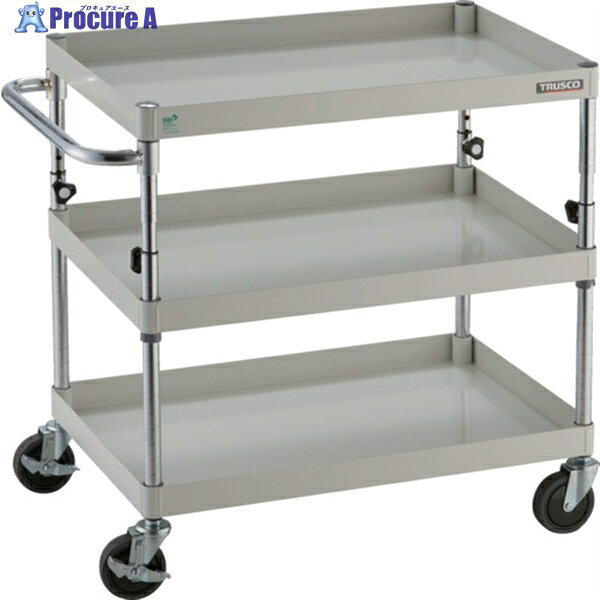 TRUSCO ツールワゴン フェニックスワゴン 省音 750X500XH700〜950 3段 ホワイト PEW-A773-W 1台 ▼819-5144
