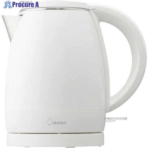 dretec 電気ケトル リコリス 0.8L ホワイト PO-151WT 1台 ▼270-9894 dretec 電気ケトル リコリス 0.8L ホワイト PO-151WT 1台 ▼270-9894