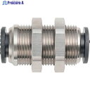 潤工社 ワンタッチ継手Mシリーズ 隔壁ユニオン 8mm PUPM-8-BSM 1個 ▼383-8336