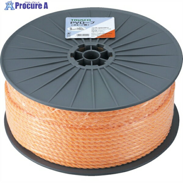 TRUSCO PVロープ 3つ打 線径12mmX長さ100m R-12100PV 1巻 ▼511-2958