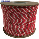 ユタカメイク アクリル紅白ロープ 6mm×200m PRZ-10 1巻 ▼794-8051
