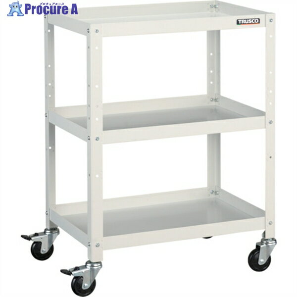 TRUSCO ツールワゴン ラビットワゴン 600X400 ゴム車輪 ホワイト RBW-863 W 1台 ▼366-3566