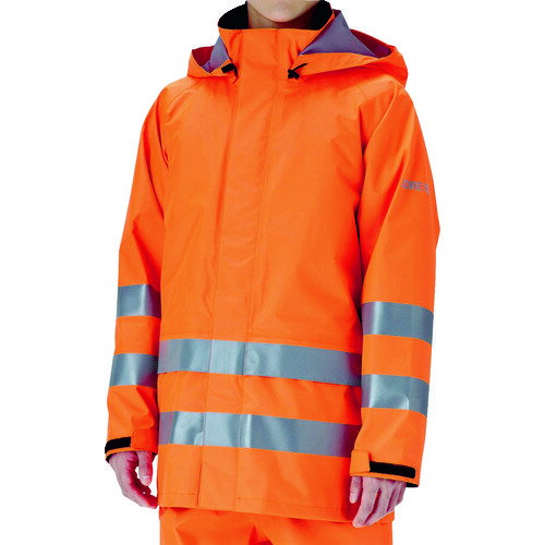 ミドリ安全 雨衣 レインベルデN 高視認仕様 上衣 蛍光オレンジ M RAINVERDE-N-UE-OR-M 1着 ▼835-7354