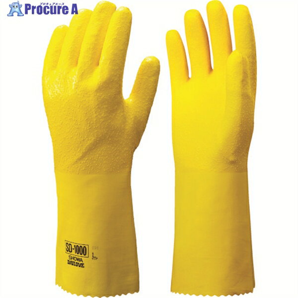 SHOWA ポリウレタン製オールコート裏布付き手袋 SD-1000 イエロー Lサイズ SD-1000-L (ポリウレタンセイ) 1双 ▼253-3618