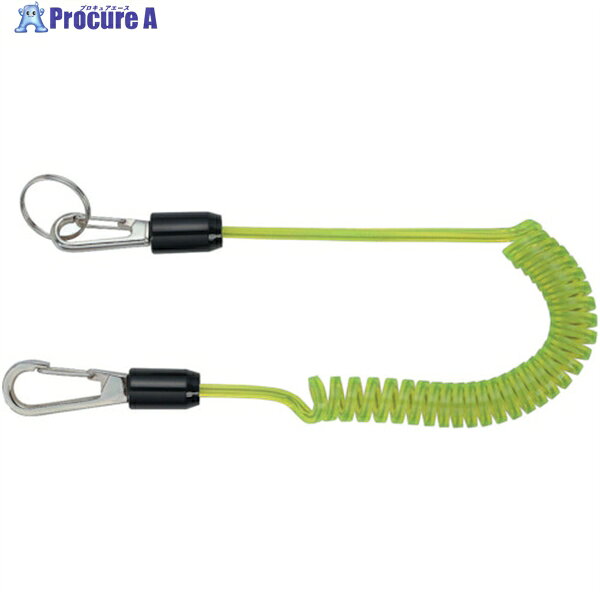 TOP コンパクトセーフティコードHisqare イエローグリーン 最大長さ1300/自然長380mm SFC-412SYG 1本 ▼469-6620