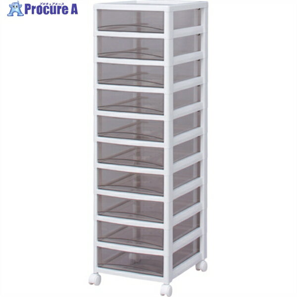 IRIS 221272 スーパークリアチェスト ホワイト/クリアブラウン 10段タイプ SCE-1000-BR 1台 ◇▼494-3708