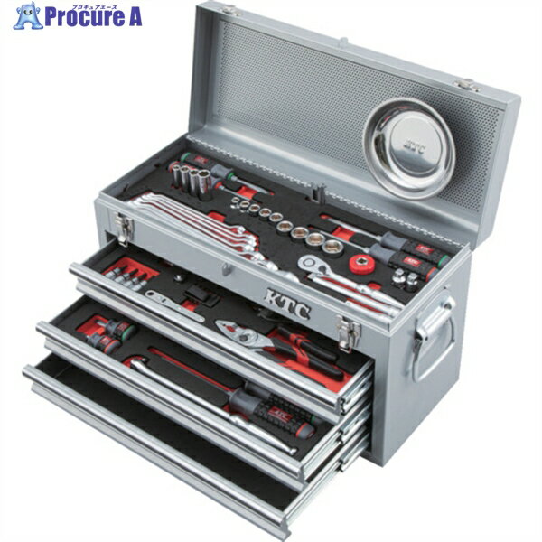 KTC 工具セット(チェストタイプ)[66点] SK3661XS 1S ▼682-8935