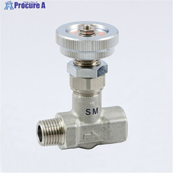 ASOH ニードルバルブ チッコロ-α 外×内ネジ型 PT1/4 SM-1022 1個 ▼295-0600