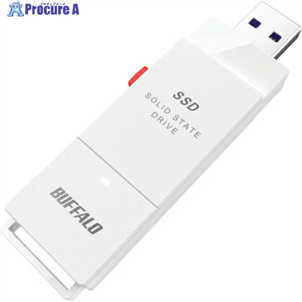 BUFFALO PC対応 USB3.2(Gen2) TV録画 スティック型SSD 500GB ホワイト Type-C付属 SSD-SCT500U3-WA 1個 ▼429-8399