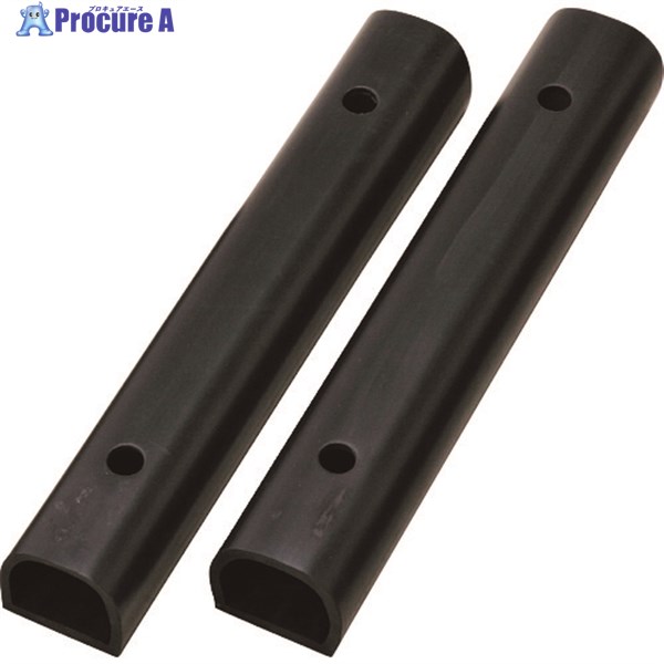 緑十字 カーストップ(車止め) カーストップ-70W 高さ70×幅70×全長450mm 2個組 ゴム製 120020 1組 ▼114-0808