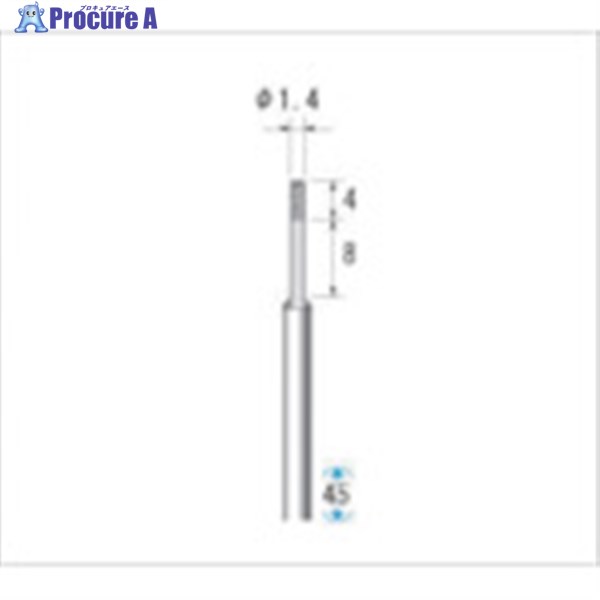 ナカニシ 超硬軸電着CBNバー 円筒型 φ1.4×4×軸φ3 #140 12260 1本 ▼475-9834