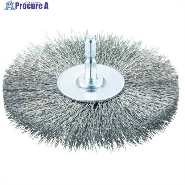 TRUSCO 軸付ホイールブラシ φ100X軸6.35 ステンレス線0.3 TB-6253-60 1個 ▼352-1036