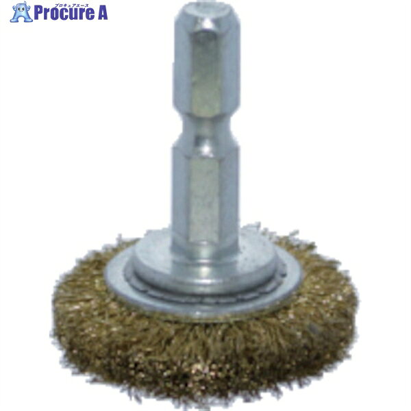 TRUSCO 軸付ホイールブラシ φ32X軸6.35 真鍮線 線径0.15 TB-6204-60 1個 ▼855-4884