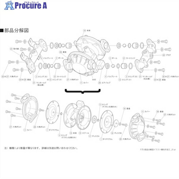 TAIYO ダイヤフラムポンプTD2-25AT用メンテナンスパーツ ダイヤフラム TD2/25AT001 1個 ▼828-9215