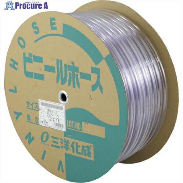 サンヨー 透明ホース12×16 50mドラム巻 TM-1216D50T 1巻 ▼397-4171