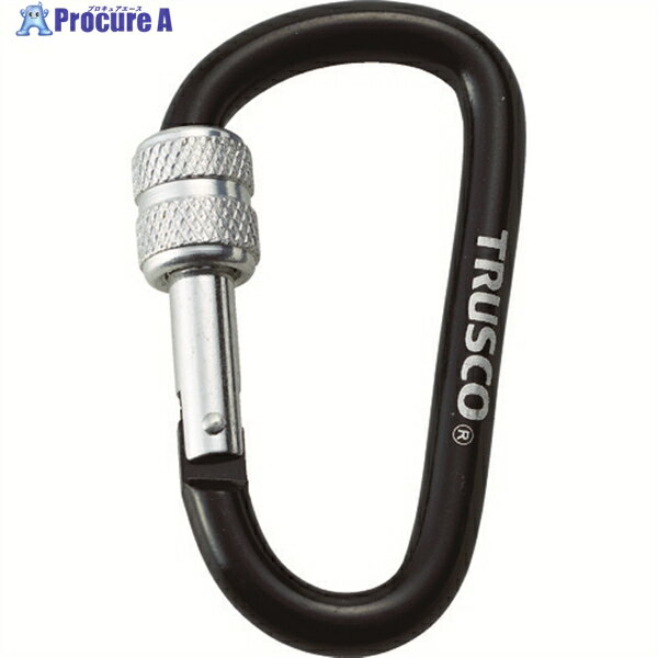 TRUSCO ネジロック付カラビナ 線径8mmx79mm ブラック TKNNL880BK 1個 ▼415-0392