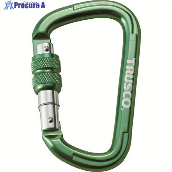 TRUSCO ネジロック付カラビナ 線径10.5 110 グリーン TKNNL1111GN 1個 ▼450-7185