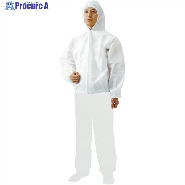 TRUSCO まとめ買い 不織布使い捨て保護服フード付ジャンバー L (60着) TPC-F-L-60 1箱 ▼488-0170