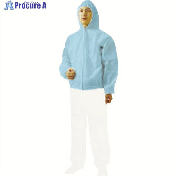 TRUSCO 不織布使い捨て保護服フード付ジャンバー Sサイズ ブルー TPC-F-S-B 1着 ▼763-8132【代引決済不可】