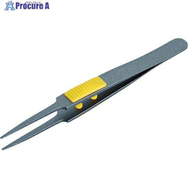 TRUSCO ラバーグリップ付ピンセット 非粘着タイプ 120mm 先丸型 TSP-226 1本 ▼115-8439