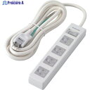 ELECOM タップ 3P4個口 差込口2P 一括スイッチ マグネット付 ホコリシャッター付 3m RoHS T-T09-3430WH/RS 1個 ▼337-6343