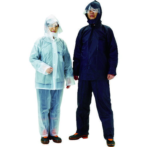 TRUSCO レインスーツ Lサイズ ネイビー TRW55L 1着 ▼360-0211