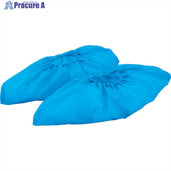 TRUSCO PE使い捨てシューズカバー 50足入 サイズフリー ブルー TSCPE-B 1袋 ▼478-9385
