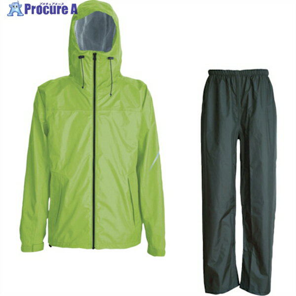 TRUSCO コンフォートレインスーツ ライム L TRW3440-84-L 1着 ▼856-4307