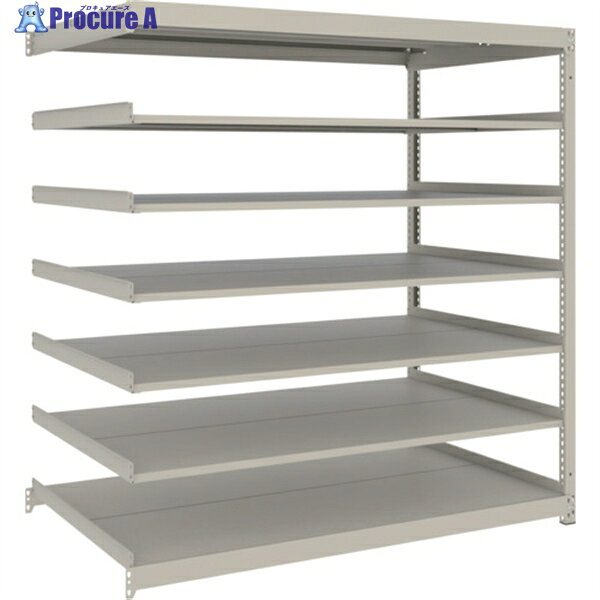 TRUSCO スチールラック 薄板ラック(棚板分割タイプ、耐荷重100Kg)1500×875×H1500 7段連結 ネオグレー UL-5597B NG 1台 ◇▼662-6557