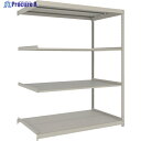 TRUSCO スチールラック 薄型ラック(棚板分割タイプ、耐荷重100Kg)1500×595×H1800 4段連結 ネオグレー UL-6564B NG 1台 ◇▼663-1346(3)