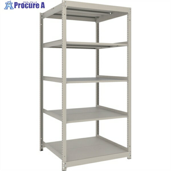 TRUSCO スチールラック 薄板ラック(棚板分割タイプ、耐荷重100Kg)900×595×H1800 5段単体 ネオグレー UL-6365 NG 1台 ◇▼663-2954
