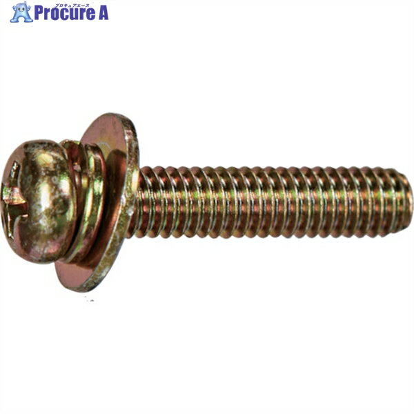 TRUSCO ナベ頭座金組込ねじ P＝3 クロメート M4×10 20本入 (ばね座金＋JISワッシャー付き) 少量パック Y831-0410 1袋 ▼381-5292