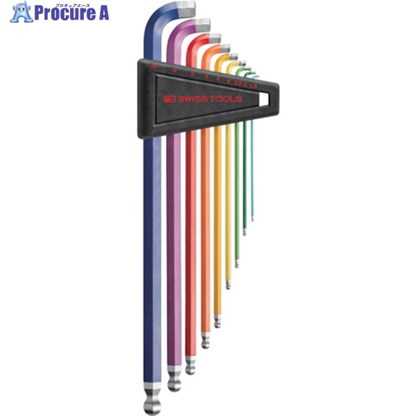 PBスイスツールズ マルチアングルレンチ9本セット(レインボー)(ブリスターパック入り) 2222LH-10RBCN 1S ▼238-2476