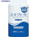 エリエール エルヴェールトイレットティシュー200m6R芯なし 21000693 1ケース ▼414-1091(3)